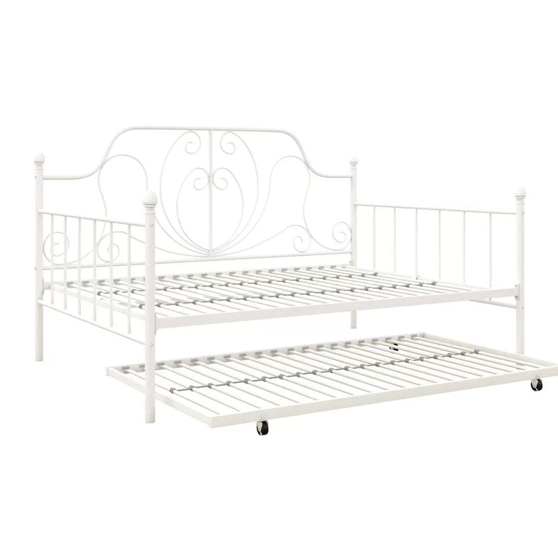 Trundle Bed: Metal Daybed with Trundle Bed