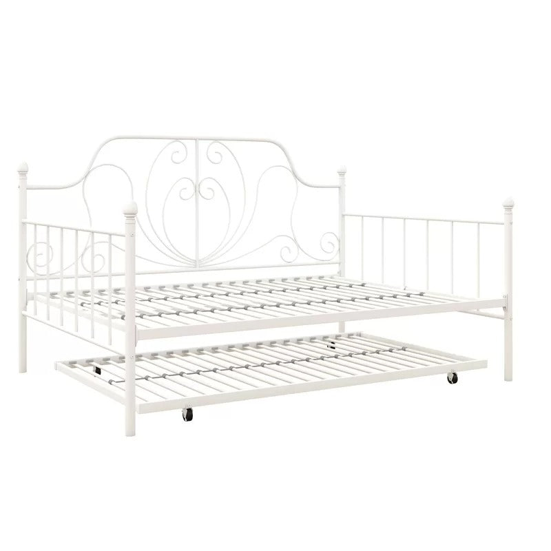 Trundle Bed: Metal Daybed with Trundle Bed