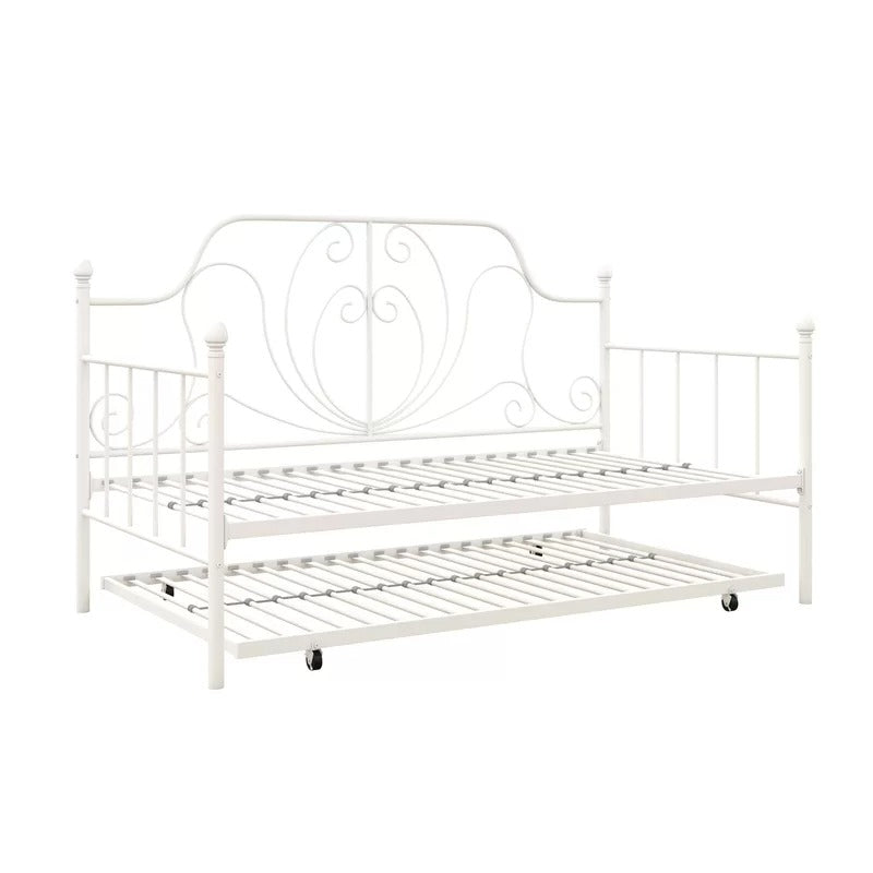 Trundle Bed: Metal Daybed with Trundle Bed