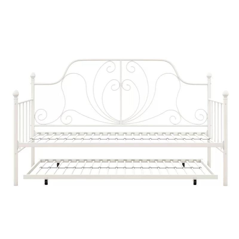 Trundle Bed: Metal Daybed with Trundle Bed