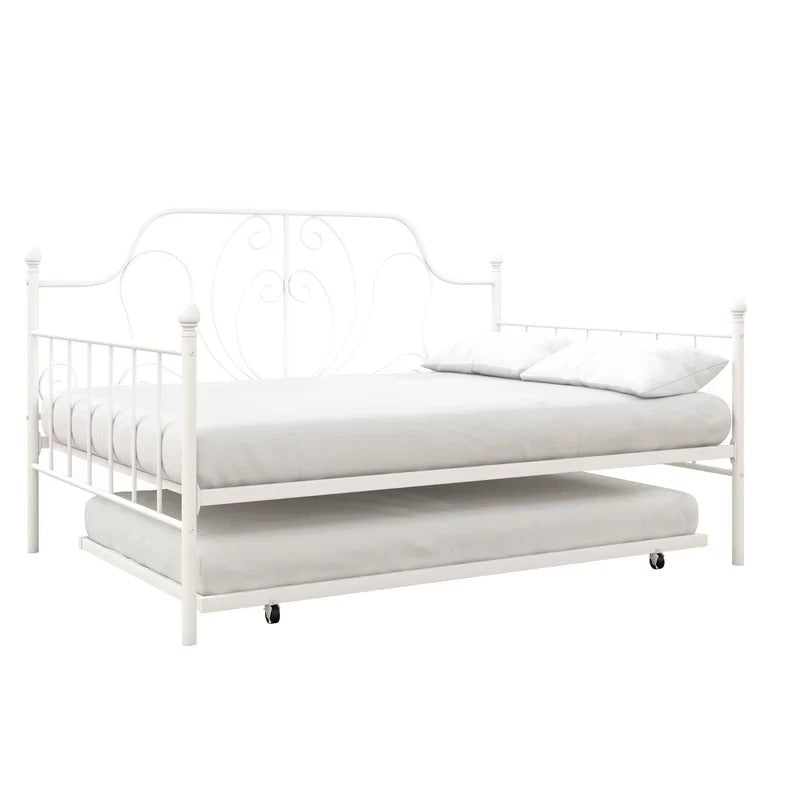 Trundle Bed: Metal Daybed with Trundle Bed