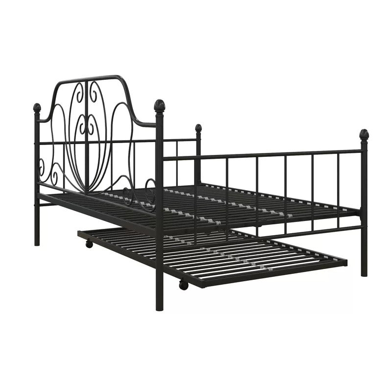 Trundle Bed: Metal Daybed with Trundle Bed