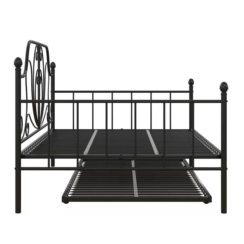 Trundle Bed: Metal Daybed with Trundle Bed