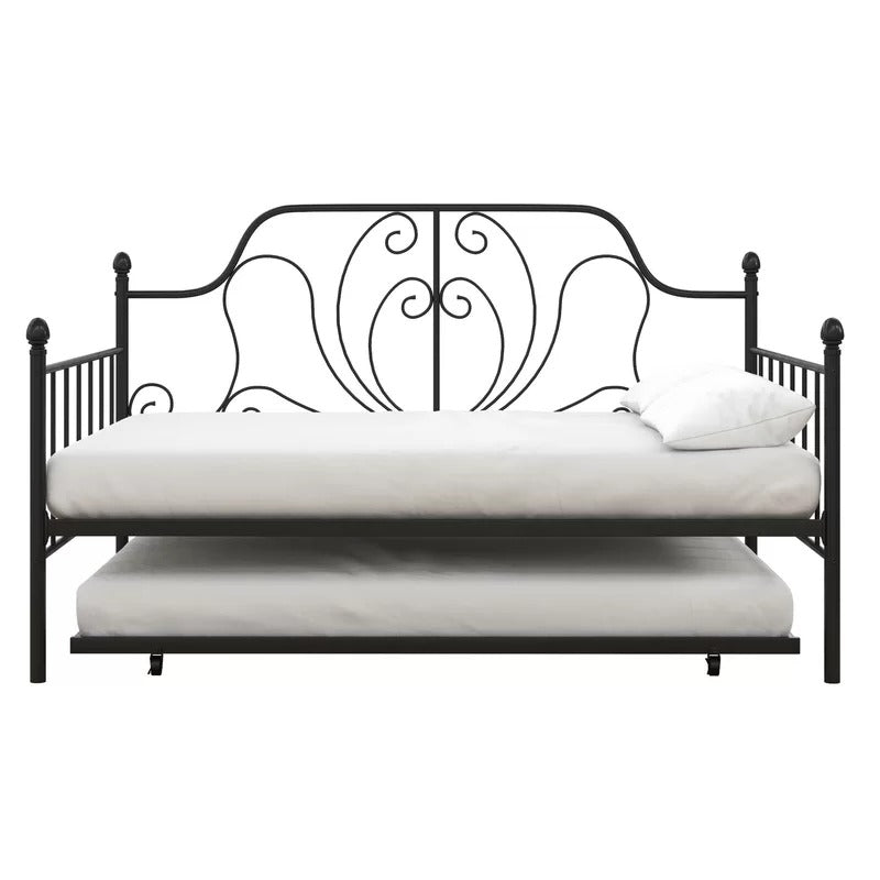 Trundle Bed: Metal Daybed with Trundle Bed