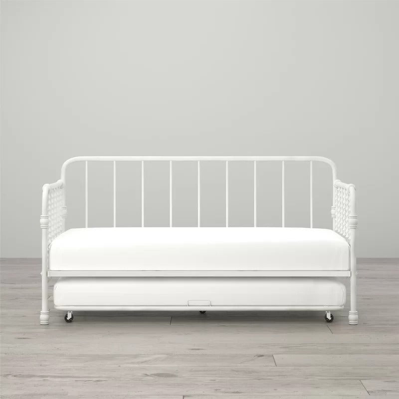 Trundle Bed: Twin Metal Daybed with Trundle