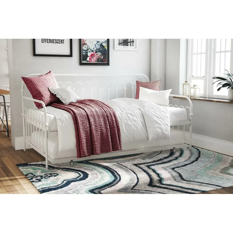 Trundle Bed: Twin Metal Daybed with Trundle Bed