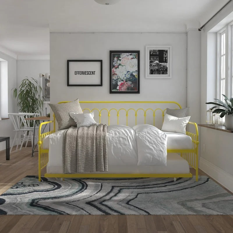Trundle Bed: Twin Metal Daybed with Trundle Bed