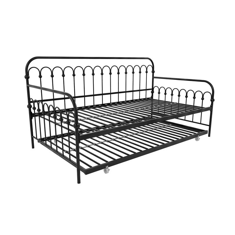 Trundle Bed: Twin Metal Daybed with Trundle Bed