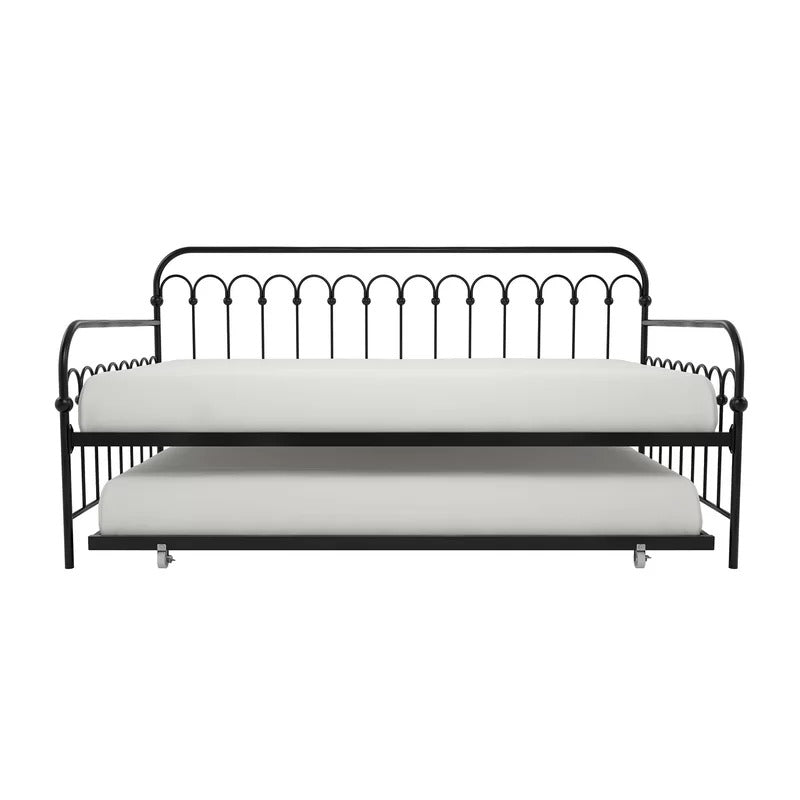 Trundle Bed: Twin Metal Daybed with Trundle Bed