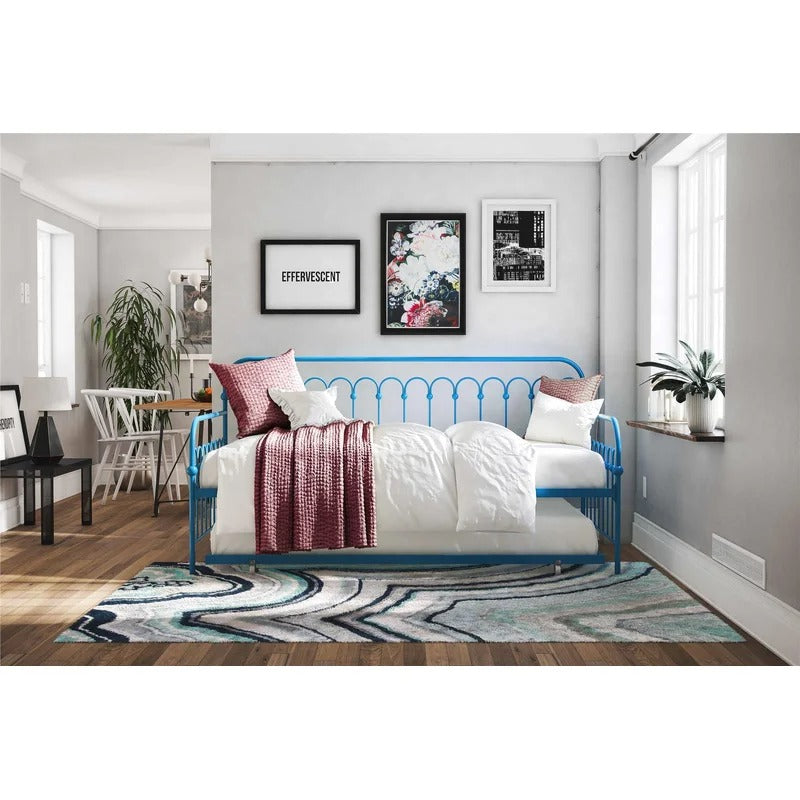 Trundle Bed: Twin Metal Daybed with Trundle Bed