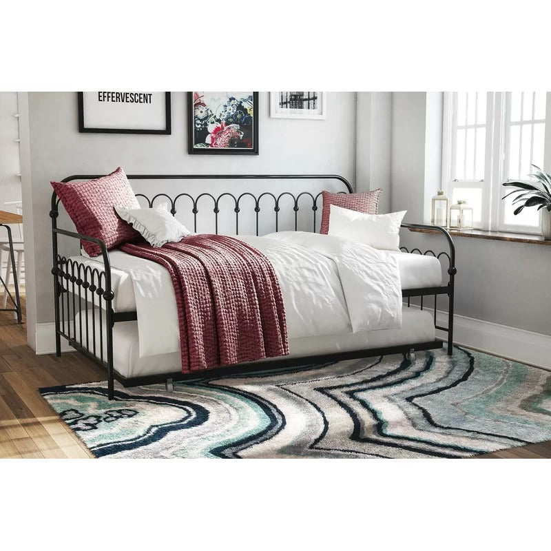 Trundle Bed: Twin Metal Daybed with Trundle Bed
