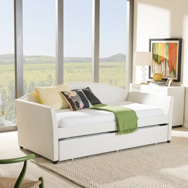 Trundle Bed: Twin Solid Wood Daybed with Trundle
