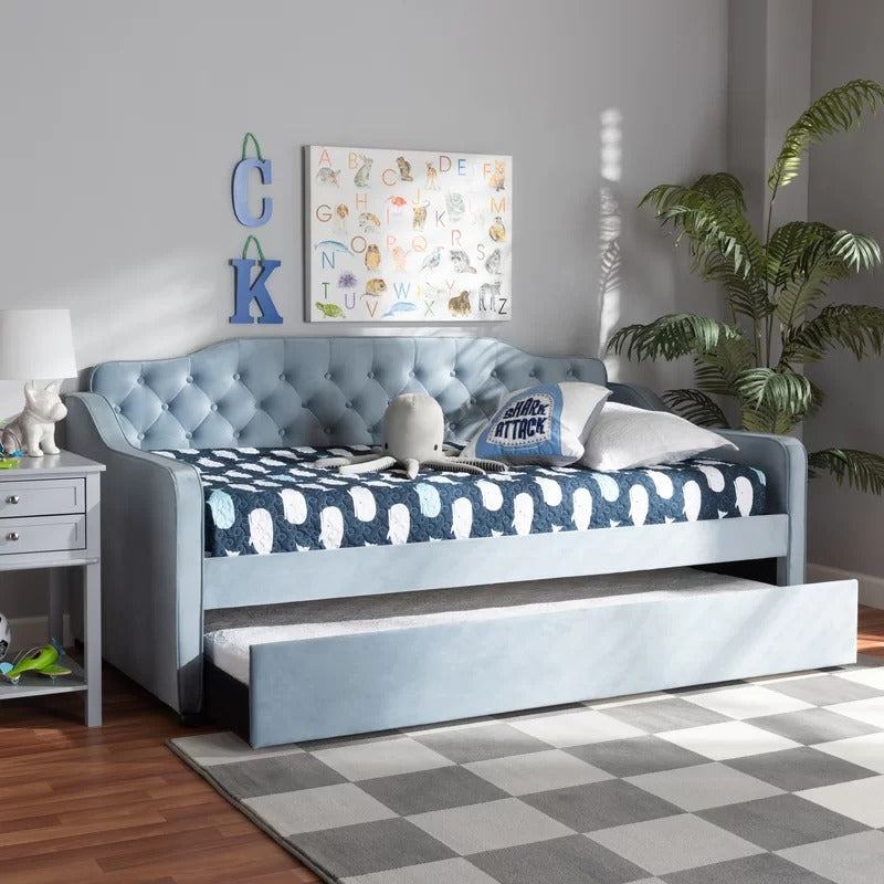 Trundle Bed: Twin Solid Wood Daybed with Trundle Bed