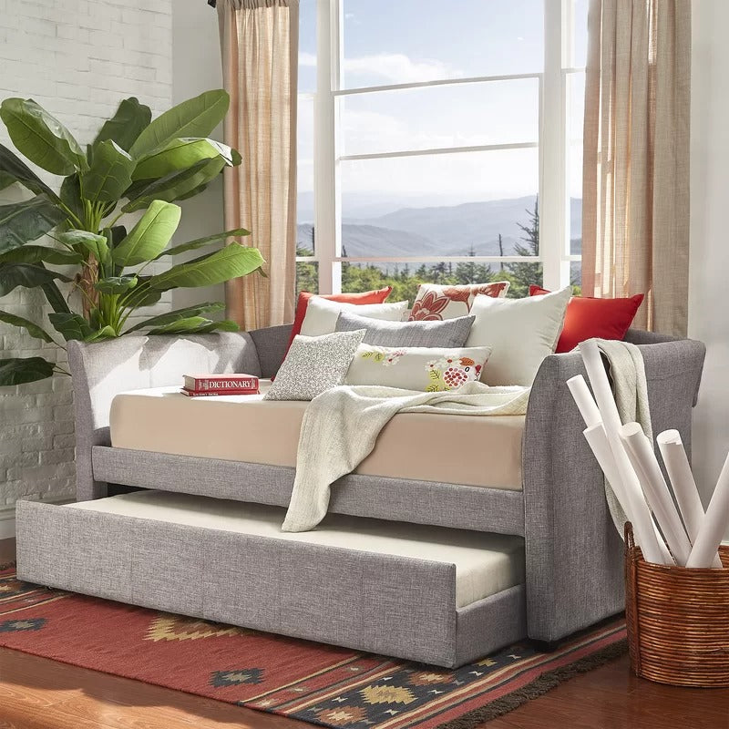 Trundle Bed: Twin Wood Daybed with Trundle