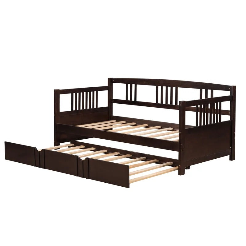 Trundle Bed: Wood Daybed with Trundle Bed