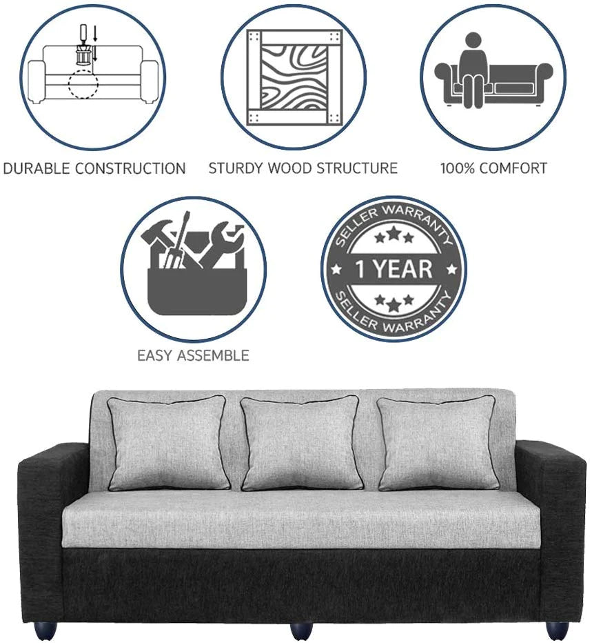3 Seater Sofa:- Tulip Fabric Sofa Set