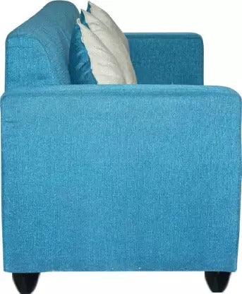 5 Seater Sofa Set:- (3+1+1) Turquoise Blue Fabric Sofa Set