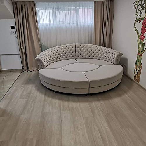 U Shape Sofa Set: Beige Rounded Premium Furniture Sofa Set