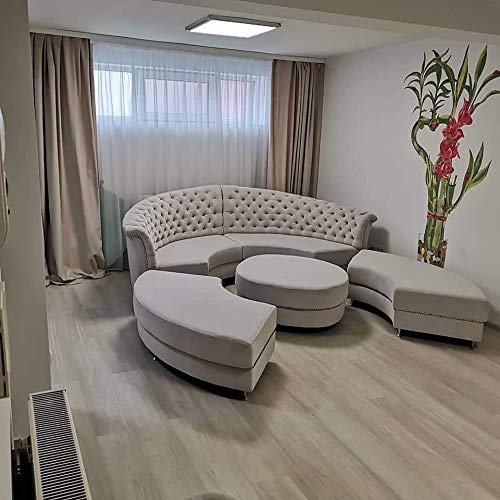 U Shape Sofa Set: Beige Rounded Premium Furniture Sofa Set