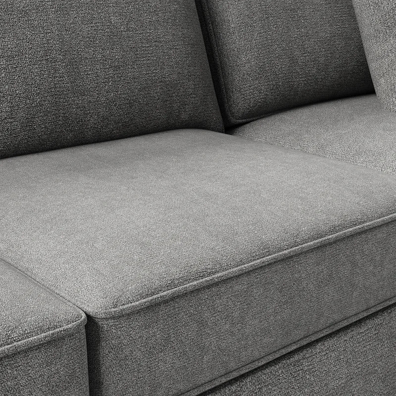 U Shape Sofa Set: 113" Rolled Arm Chesterfield Sectional 7 Seater Sofa