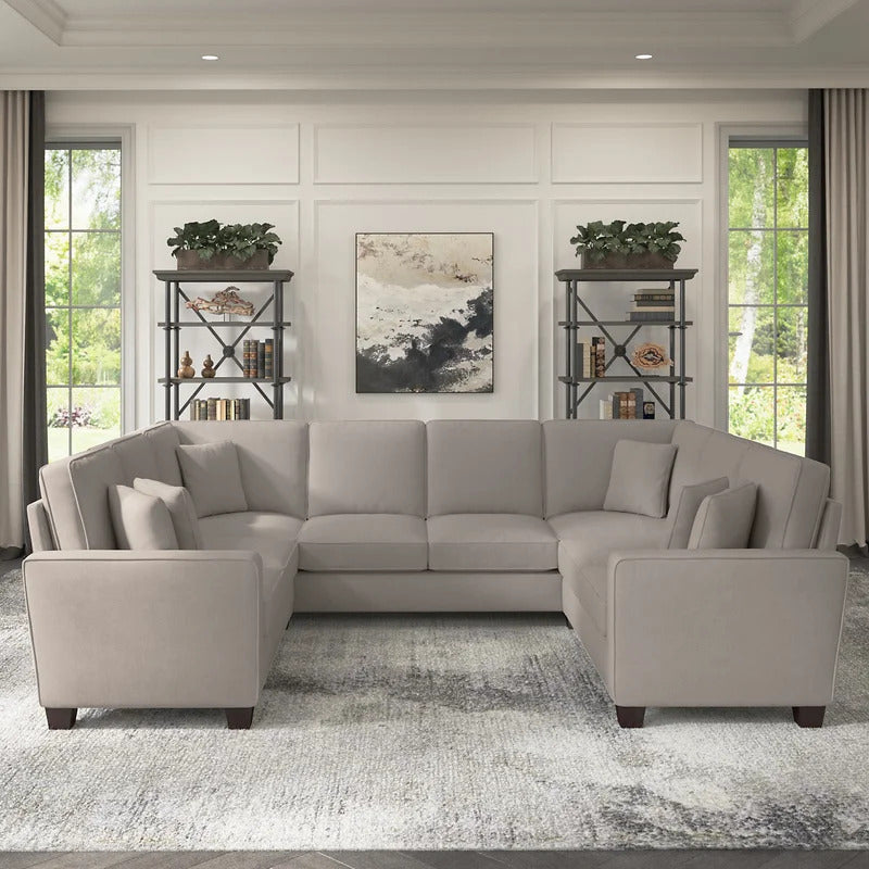 U Shape Sofa Set: 113" Wide Symmetrical Corner Sectional 8 Seater Sofa