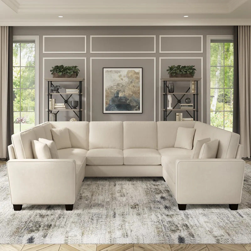 U Shape Sofa Set: 113" Wide Symmetrical Corner Sectional 8 Seater Sofa