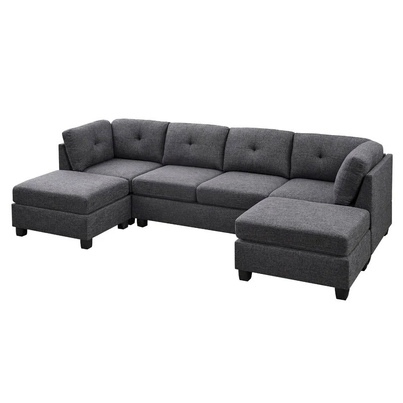 U Shape Sofa Set : 118" Wide Reversible Corner Chairs