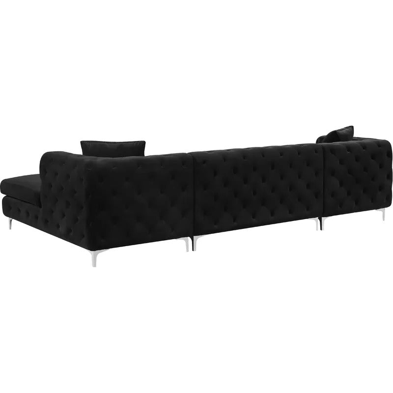 U Shape Sofa Set : 127" Wide Velvet Symmetrical Sofa