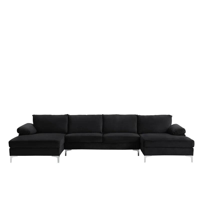 U Shape Sofa Set : 130.5" Wide Velvet Symmetrical Corner