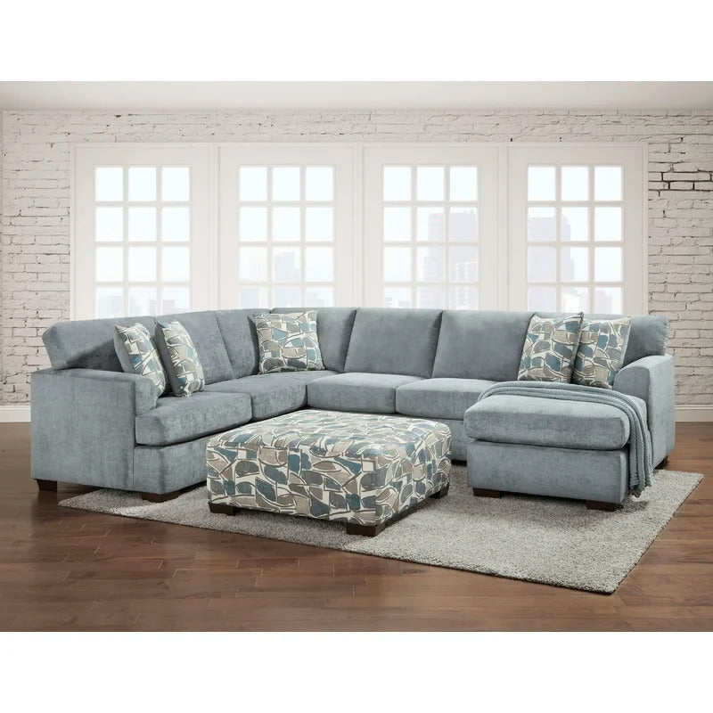 U Shape Sofa Set: 130" Wide Corner Sectional 5 Seater Sofa