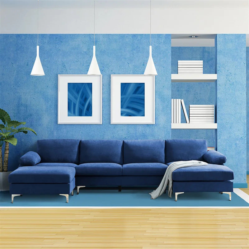 U Shape Sofa Set: 131" Wide Reversible Corner Sectional 5 Seater Sofa