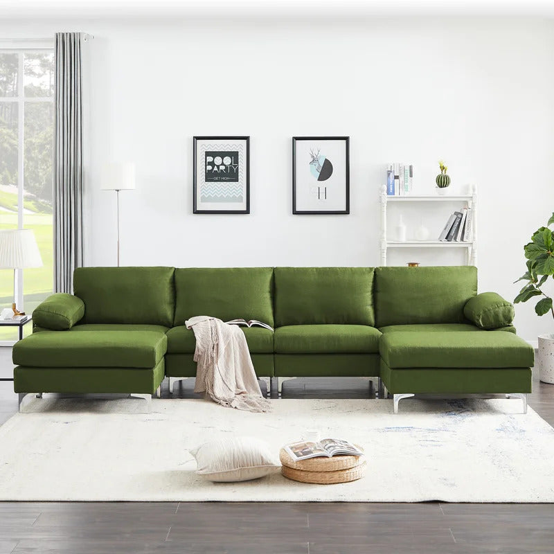 U Shape Sofa Set: 131" Wide Reversible Corner Sectional 5 Seater Sofa
