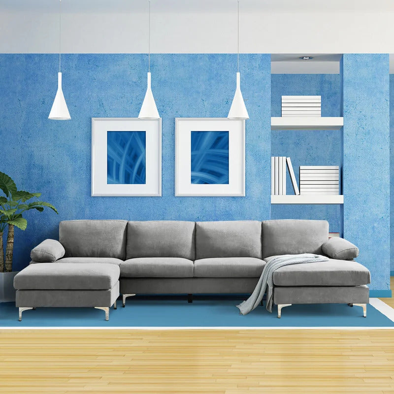 U Shape Sofa Set: 131" Wide Reversible Corner Sectional 5 Seater Sofa