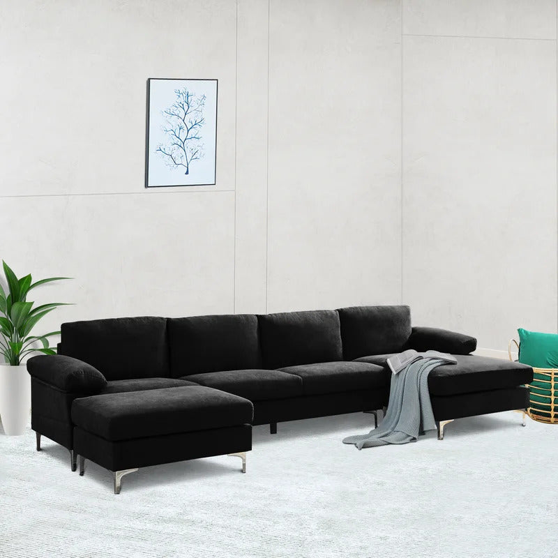 U Shape Sofa Set: 131" Wide Reversible Corner Sectional 5 Seater Sofa