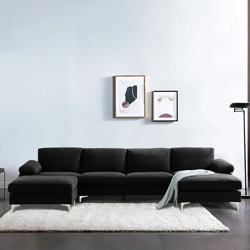 U Shape Sofa Set: 131" Wide Reversible Corner Sectional 5 Seater Sofa