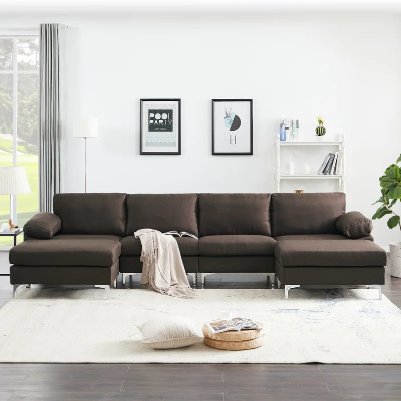 U Shape Sofa Set: 131" Wide Reversible Corner Sectional 5 Seater Sofa