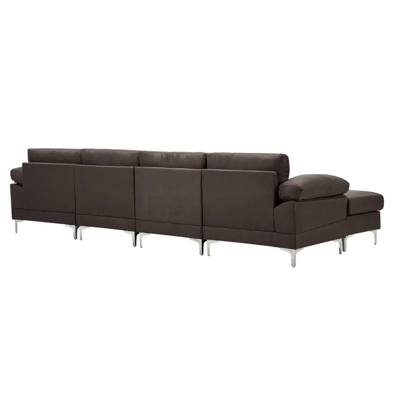 U Shape Sofa Set: 131" Wide Reversible Corner Sectional 5 Seater Sofa