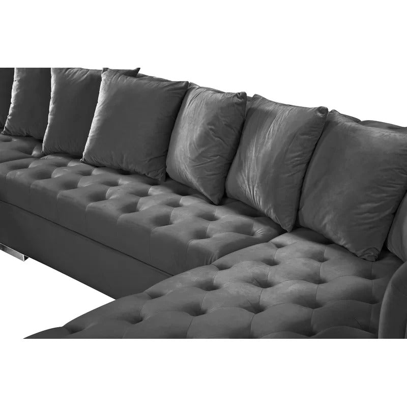 U Shape Sofa Set : 134" Wide Velvet Symmetrical