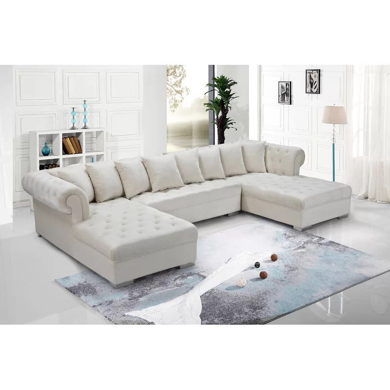 U Shape Sofa Set : 134" Wide Velvet Symmetrical
