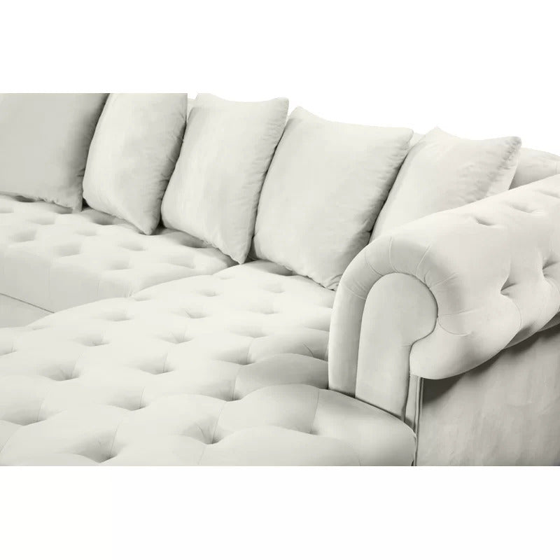 U Shape Sofa Set : 134" Wide Velvet Symmetrical