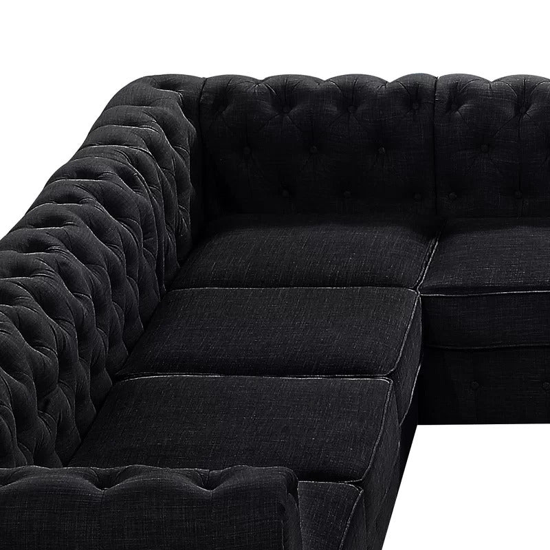 U Shape Sofa Set: 135" Wide Linen Symmetrical Sectional 11 Seater Sofa