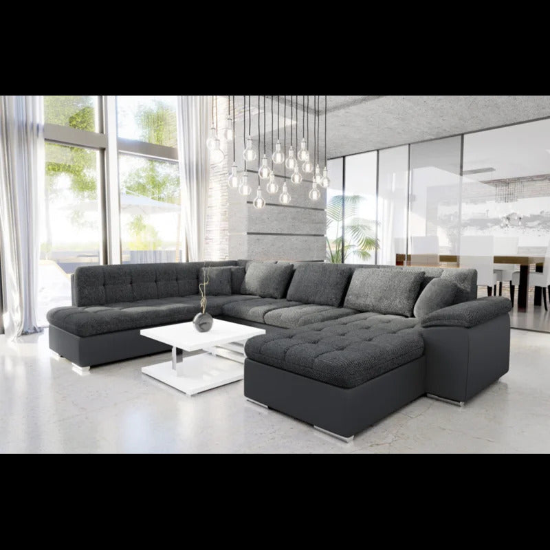 U Shape Sofa Set: 135" Wide Sectional 7 Seater Sofa