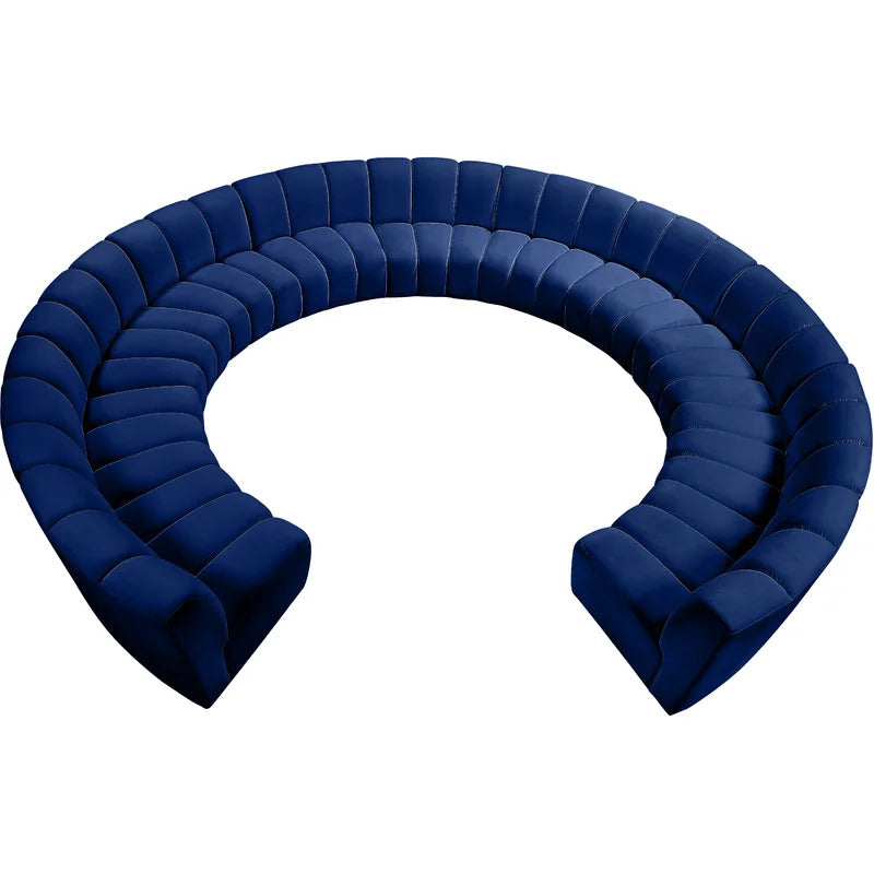U Shape Sofa Set: 183" Wide Velvet Symmetrical Corner Sectional 11 Seater Sofa