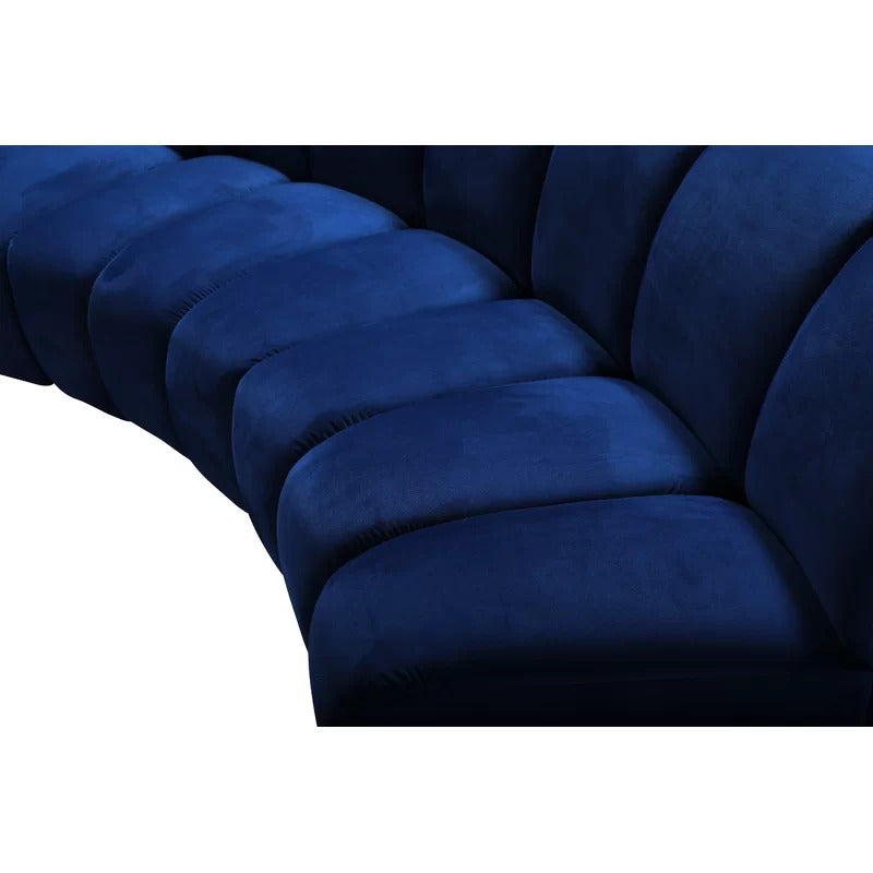 U Shape Sofa Set: 183" Wide Velvet Symmetrical Corner Sectional 11 Seater Sofa