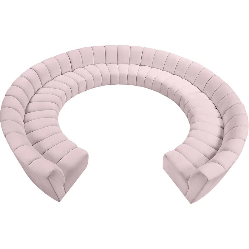 U Shape Sofa Set: 183" Wide Velvet Symmetrical Corner Sectional 11 Seater Sofa