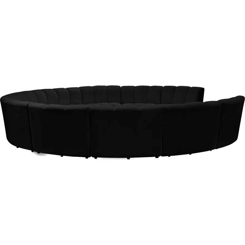 U Shape Sofa Set: 183" Wide Velvet Symmetrical Corner Sectional 11 Seater Sofa