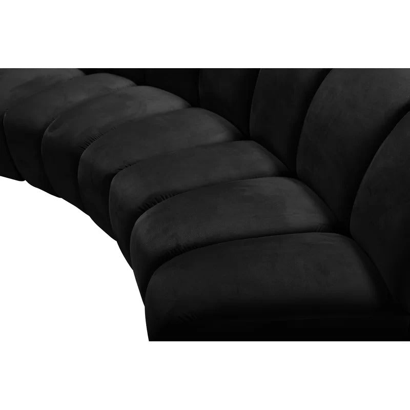 U Shape Sofa Set: 183" Wide Velvet Symmetrical Corner Sectional 11 Seater Sofa