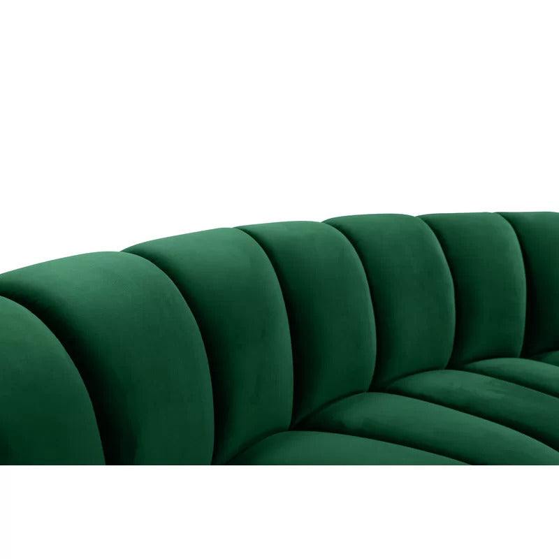 U Shape Sofa Set: 183" Wide Velvet Symmetrical Corner Sectional 11 Seater Sofa