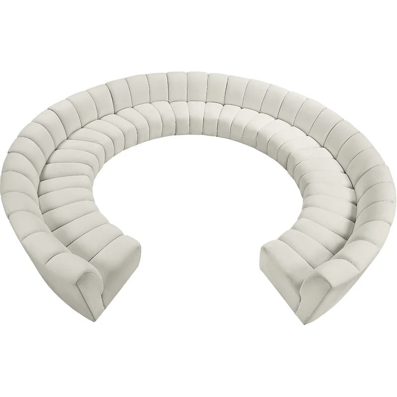 U Shape Sofa Set: 183" Wide Velvet Symmetrical Corner Sectional 11 Seater Sofa