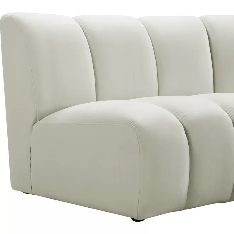 U Shape Sofa Set: 183" Wide Velvet Symmetrical Corner Sectional 11 Seater Sofa